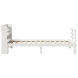 Bed Frame White Solid pine wood, Plywood Small Single Modern 3306838