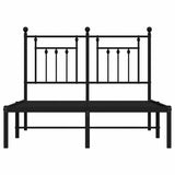 Metal Bed Frame without Mattress with Headboard Black 135x190cm 353536