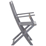 Outdoor Chair Set of 4 Grey Solid Acacia wood Standard Foldable 46334