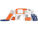 7 in 1 Toddler Slide Set with Basketball Hoop, Climbing Frame, Telescope, Drawing Board, Storage T3398P549474