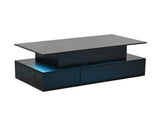 100*50*40cm liftable coffee table with 4 drawers, high-gloss side table with LED lighting, sofa N605P374201B