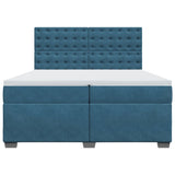 Box Spring Bed with Mattress Blue 200x200 cm Velvet 3291018