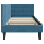 Corner Bed Frame with Headboard Blue 80 x 200 cm Velvet 42016407