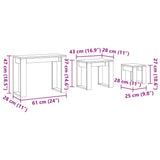 Nest of Tables 3 pcs Old Wood Engineered Wood 856678
