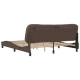 Bed Frame with LED without Mattress "Hvar" Brown 180x200 cm 3213950