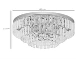 Round Crystal Ceiling Lamp 7 Lights Chandelier Mounted Fixture For Living Room Dining Room Hallway T3398P341448