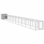 Chicken Cage with Run Light Grey 110x1221x110 cm Galvanised Steel 3189098