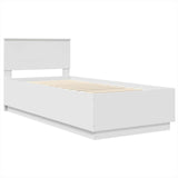 Bed Frame with Headboard White 100 x 200 cm Engineered Wood 3408103