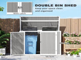 4.7 x 2.5FT Garden Shed, Double Bin Storage Shed with Lockable Doors, Outdoor Small Shed with T3398P315444