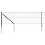 Fence with Posts Grey 0.6 x 100 m PVC-coated steel 3353299