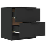 ZNTS Bedside Cabinets 2 pcs Black Engineered Wood 811217