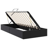 Storage Bed with Storage Black 100 x 190 cm Faux leather 3369968