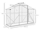 6 x 2.5ft Polycarbonate Greenhouse Walk-In Green House with Rain Gutter, Sliding Door, Window, T3398P328380