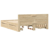 Bed Frame with Drawer 2 pcs Sonoma 153 x 203 cm Engineered Wood 3402855