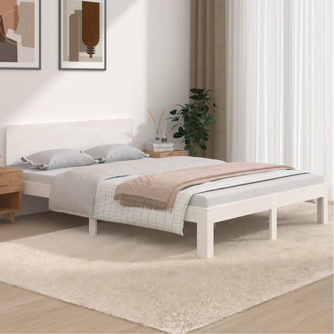 Bed Frame without Mattress White 150x200cm King Size 810501