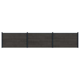 Fence Panel 3 pcs WPC and Aluminium Black 3429449