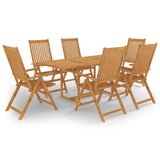 ZNTS 7 Piece Garden Dining Set Solid Teak Wood 3059565