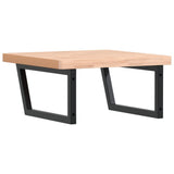 Basin Shelf Wall Mounted Steel and Solid Wood Beech 3302507