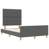 ZNTS Bed Frame Dark Grey 120x200 cm Fabric 3344719
