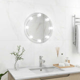 Wall Mirror with LED Lights Round Glass 3078640