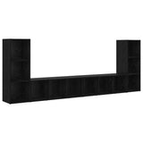 TV Cabinet Set 4 pcs Black Oak 37 x 35 x 107 cm Engineered Wood 3393523