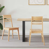 Dining Chairs 2 pcs Natural 43 x 54 x 89 cm Solid Rubber Wood 42020441
