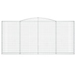 Arched Gabion Baskets 7 pcs 400x30x180/200 cm Galvanised Iron 3146923
