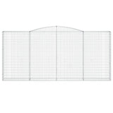 Arched Gabion Baskets 7 pcs 400x30x180/200 cm Galvanised Iron 3146923