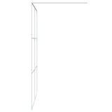 Walk-in Shower Wall White 140x195 cm Clear ESG Glass 152124