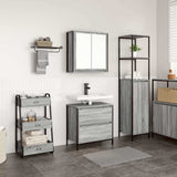2 Piece Bathroom Furniture Set Grey Sonoma Engineered Wood 3328367