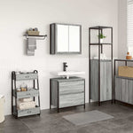 2 Piece Bathroom Furniture Set Grey Sonoma Engineered Wood 3328367