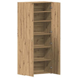 Shoe Cabinet with Door Brown 80 x 35.5 x 180 cm Engineered wood 3333844