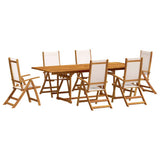 7 Piece Garden Dining Set Solid Wood Acacia and Textilene 3279278