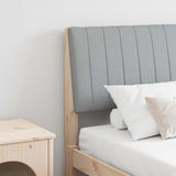 Upholstered Headboard Light Grey 160 cm Solid Pine Wood 879384