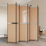 6-Panel Room Divider Beige 300 x 220 cm Fabric 42039226