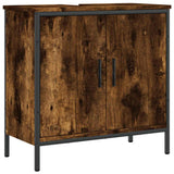Bathroom Sink Cabinet Smoked Oak 60x30x60 cm Engineered Wood 842448