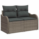 Garden Sofa Set with Storage 7 pcs Grey Poly Rattan 3356144