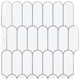 Feather Tile 20 pcs White Grey 30 x 30 cm Polyurethane and PET 42046196