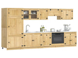 Cabinet SKI 9 pcs Honey Brown Solid Pine Wood 3392650