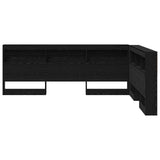 Storage Headboard with Shelf Black Oak 150 cm Engineered Wood 3335494