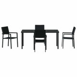 Garden Dining Set 5 pcs Black Powder-Coated Steel 3379152