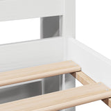 ZNTS Bookcase Bed without Mattress White 100x200cm Solid Wood Pine 3322260