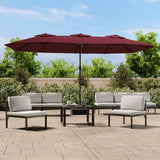 Double-Head Garden Parasol Bordeaux Red 449x265 cm 362949