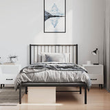 Metal Bed Frame without Mattress with Headboard Black 100x200cm 350859
