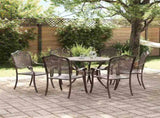 Garden Dining Set 7 pcs Bronze Aluminium 3334704