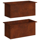 Garden Planter with LED 2 pcs Rusty 40 x 80 x 40 cm 8008167