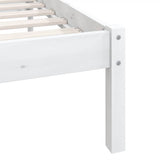 810093 Bed Frame without Mattress White Solid Wood 160x200 cm