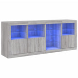 Sideboard with LED Lights Grey Sonoma 164x37x67 cm 3209056