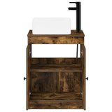 Bathroom Furniture Set Smoked Oak Engineered Wood 3404236