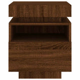 Bedside Cabinets with LED Lights 2 pcs Brown Oak 40x39x48.5 cm 836797